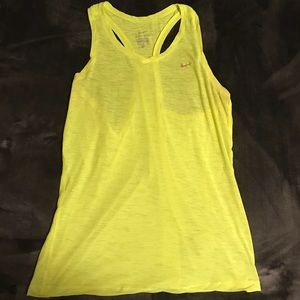 Neon yellow Nike workout tank